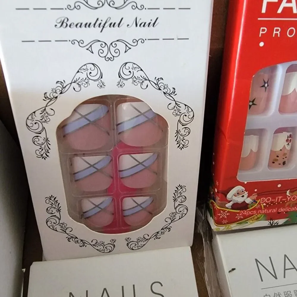 6 Packages of False Fake Nails New in Boxes